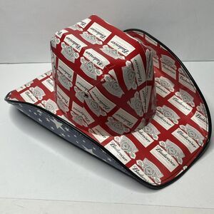 Red White Stars Budweiser Cardboard Paper Cowboy Hat OS